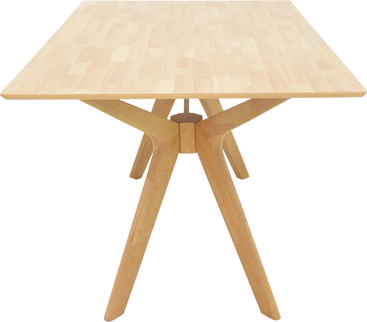 Tavolinë ngrënieje Raffles, dru natyral rubberwood dhe MDF, 150x90x76cm