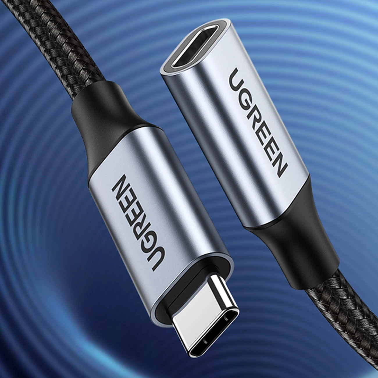 Kabllo USB-C në USB-C Ugreen US372 30205, 1m, 100W, 10Gbps, Gri