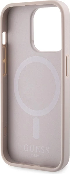 Mbështjellës Guess 4G Printed Stripes MagSafe për iPhone 15 Pro, Rozë