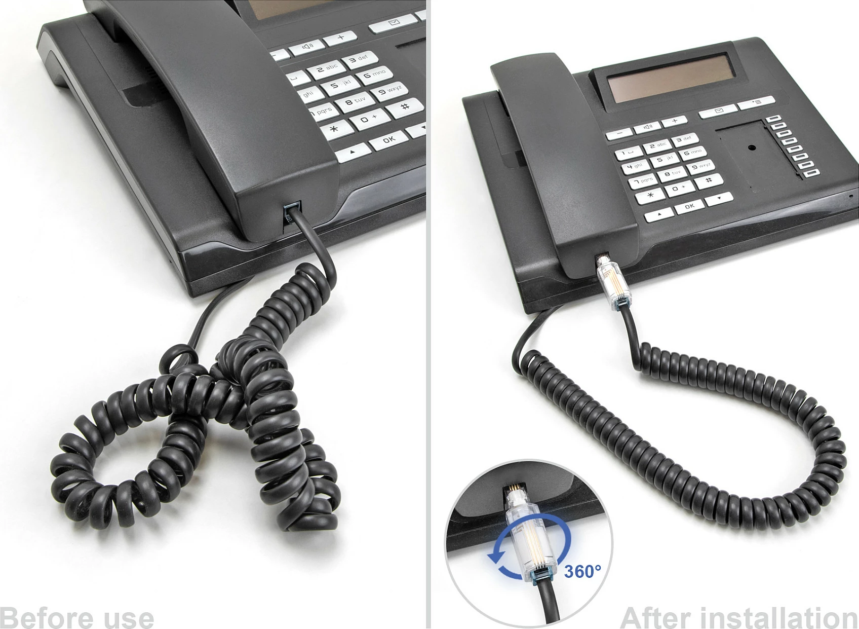 Adapter kablli telefoni DeLOCK RJ10 mashkull në RJ10 femër, kontakte të arta, transparent/bardhë