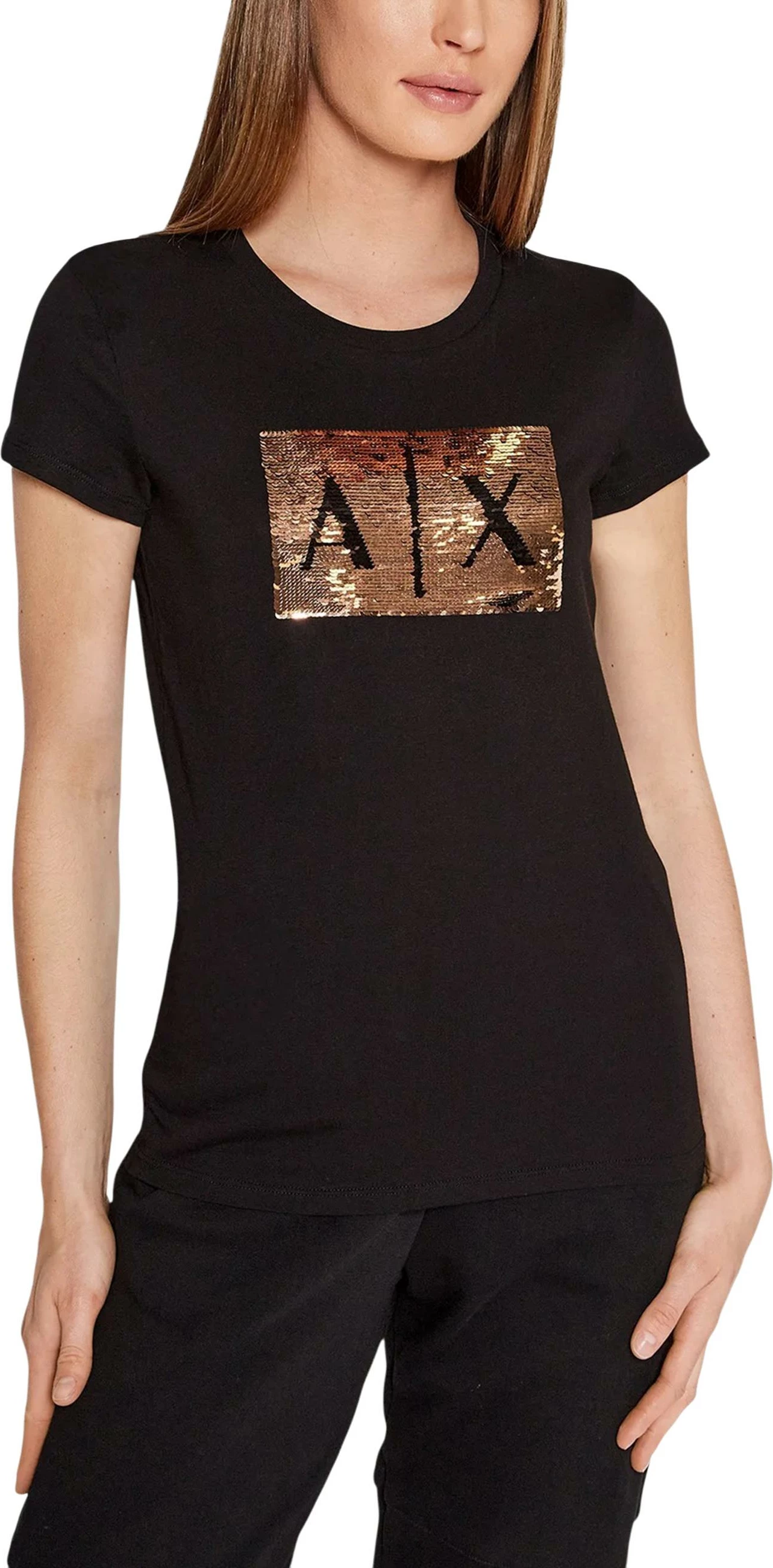 Maicë për femra Armani Exchange 8NYTDL YJ73Z, e zezë