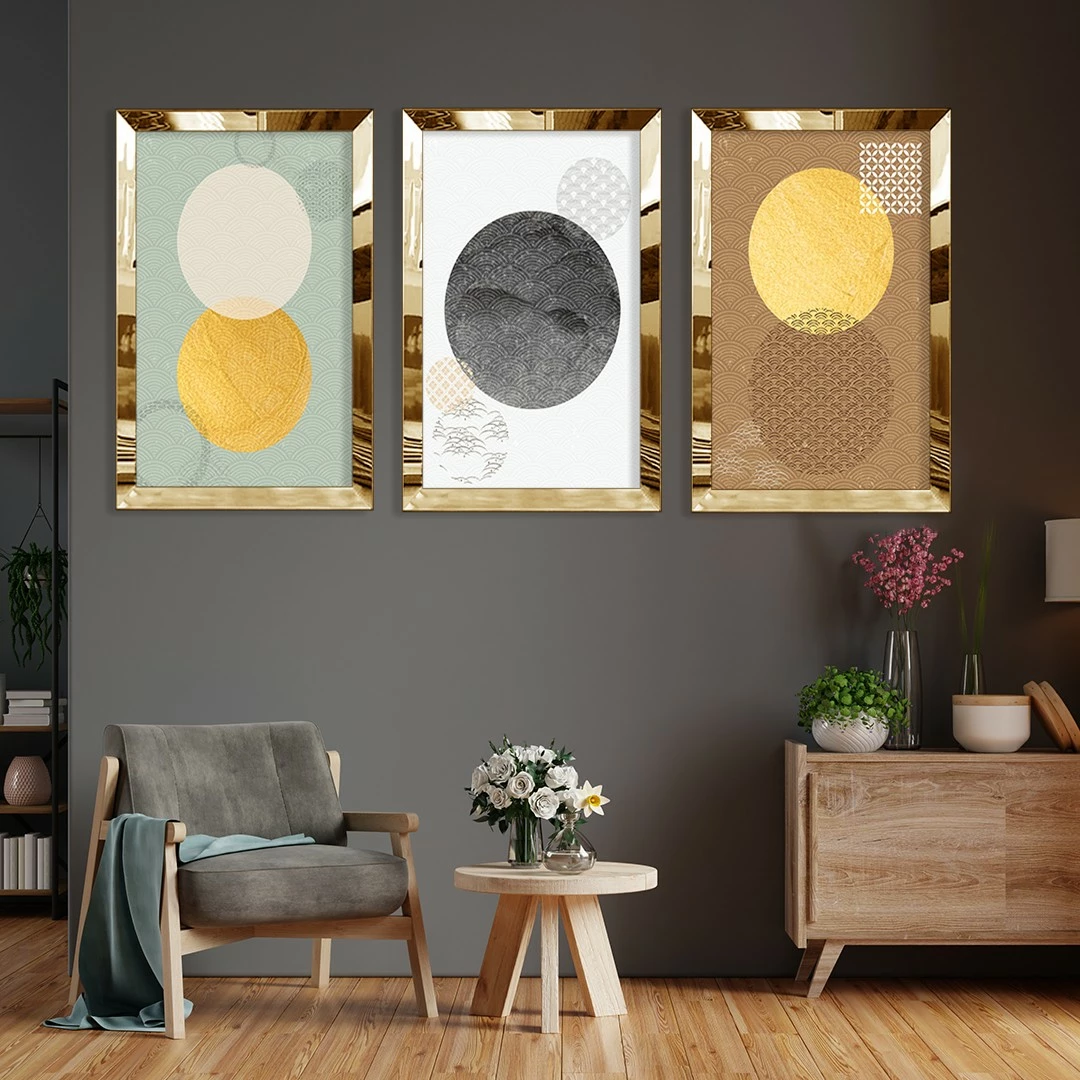 Pikturë dekorative MDF-Plexiglass (3 copë), Wallity, Huhu397, 30x40cm