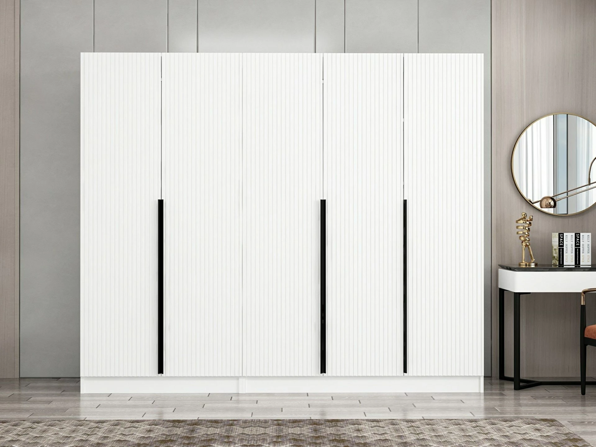 Dollap Skye Decor, Kale Plus, i bardhë, 225x210x52cm