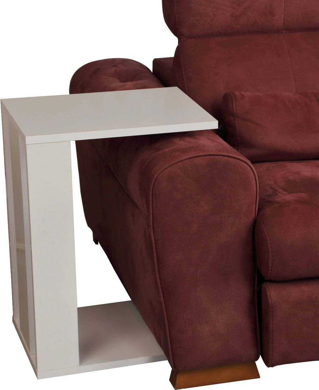 Tavolinë anësore Hanah Home, një copë, ngjyrë e bardhë me shkëlqim