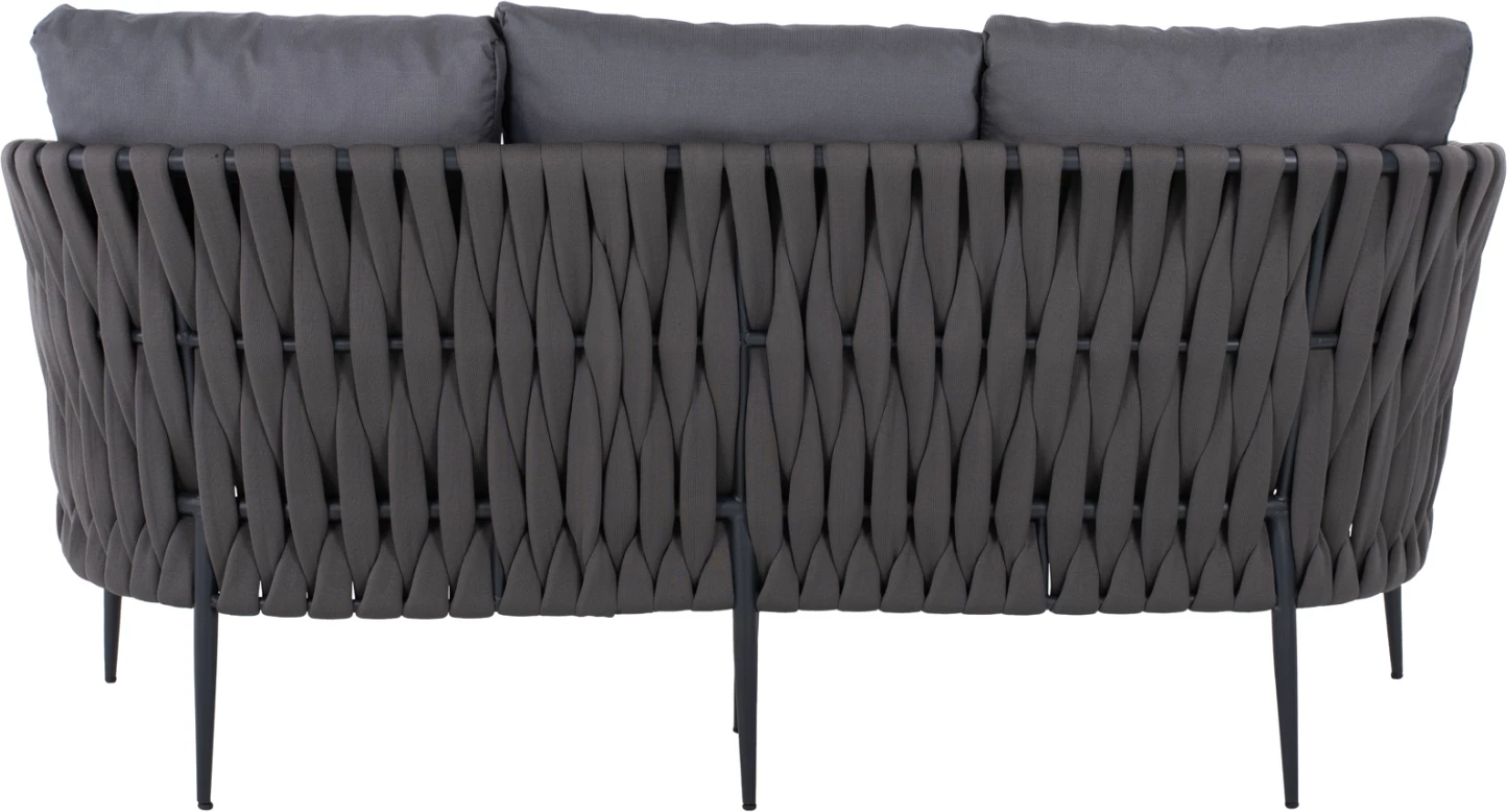 Divan 3-vendësh, alumini, antracit-gri e lehtë, FH5924.10, 188x76x95H cm