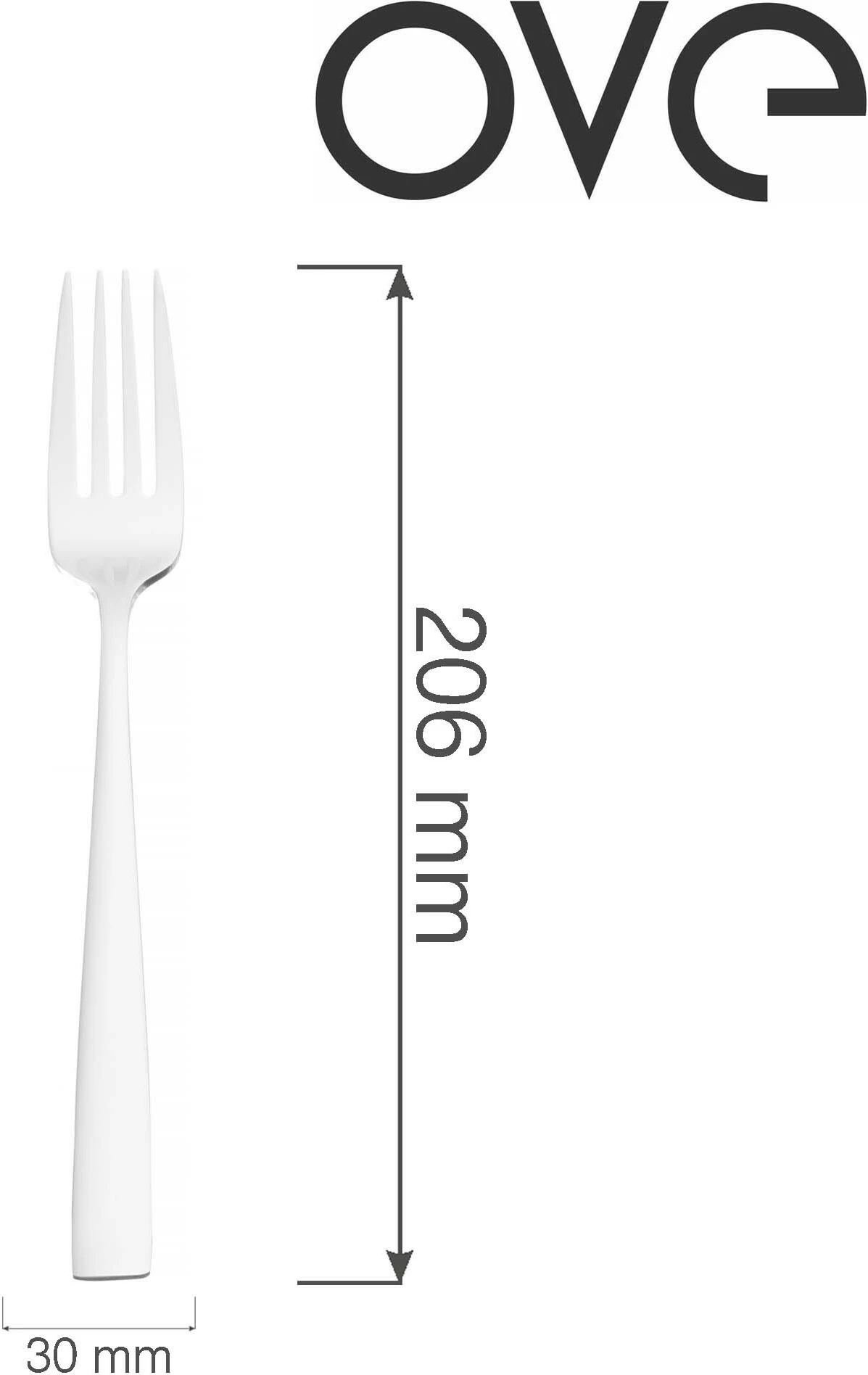 Pirun tavoline OVE Garda 206 mm, argjendtë, set 12 copë