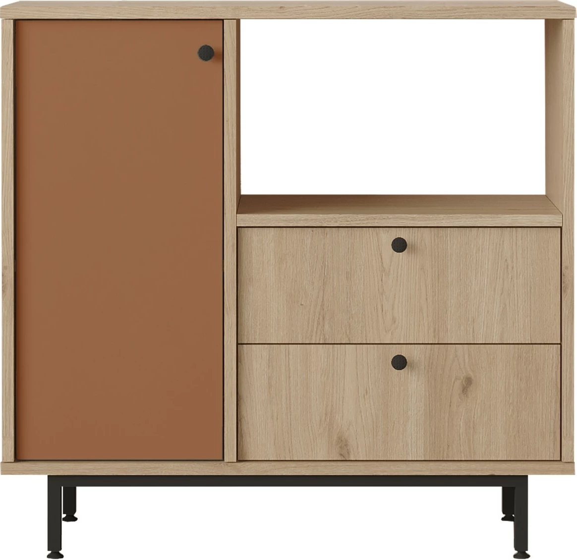 Dollap multifunksional, ngjyrë lis dhe e kuqe, Skye Decor, RE1-SK