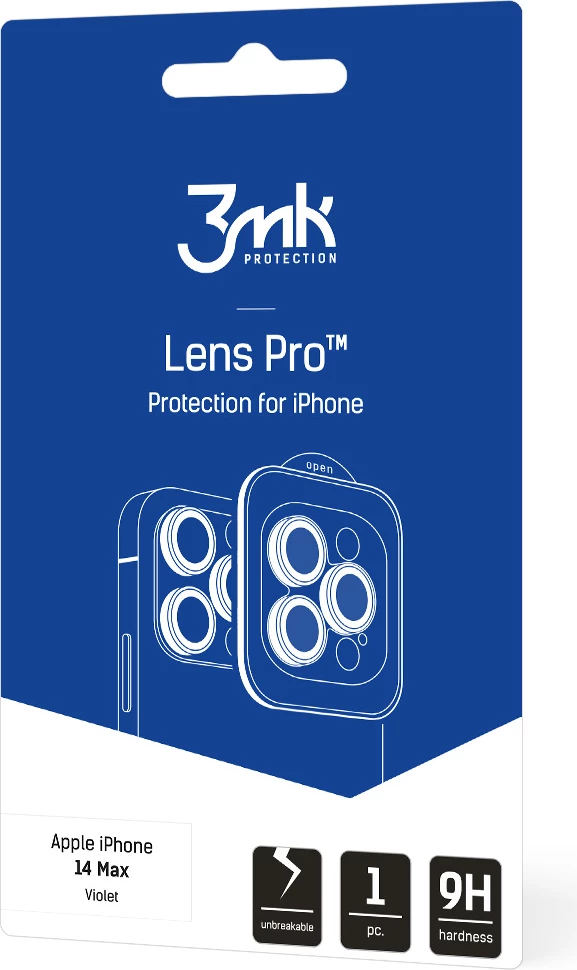 Xham mbrojtës kamerës për iPhone 14 Plus 3mk Lens Protection Pro, Violet