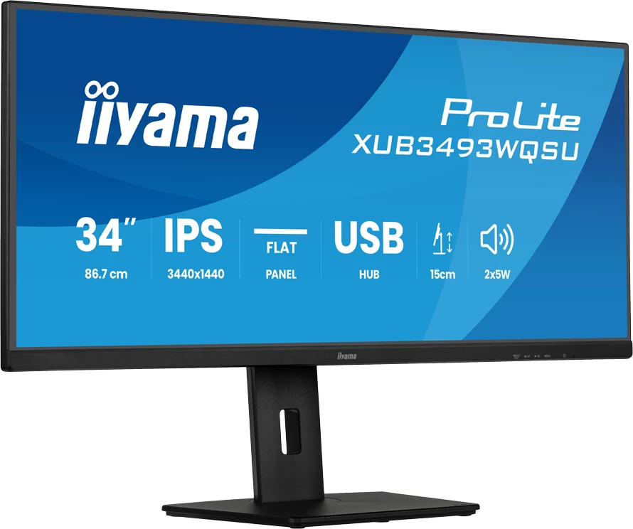 Monitor IIYAMA ProLite XUB3493WQSU-B6 34" IPS UWQHD 3440x1440 120Hz UltraWide me PIP/PBP dhe USB Hub, i zi