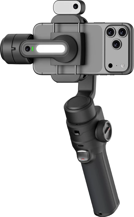 Gimbal stabilizator AOCHUAN Smart S3, 3-aks, AI Sensor, 360° tracking, dritë LED, set me tripod + çantë, i zi