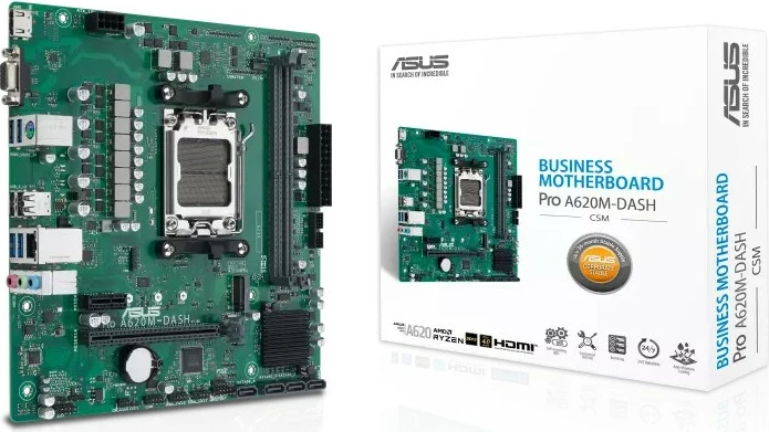 Pllakë amë ASUS PRO A620M-DASH-CSM, AMD, Socket AM5, DDR5, 96 GB, micro ATX