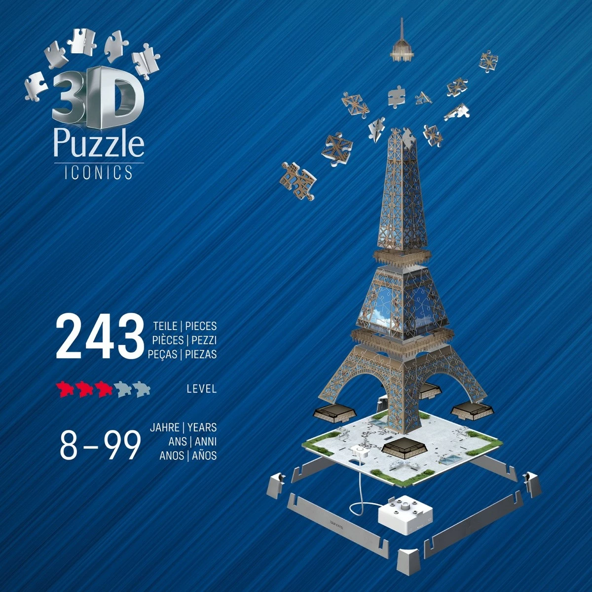 Puzzle 3D Ravensburger Eiffel Tower, 243 pjesë, plastikë