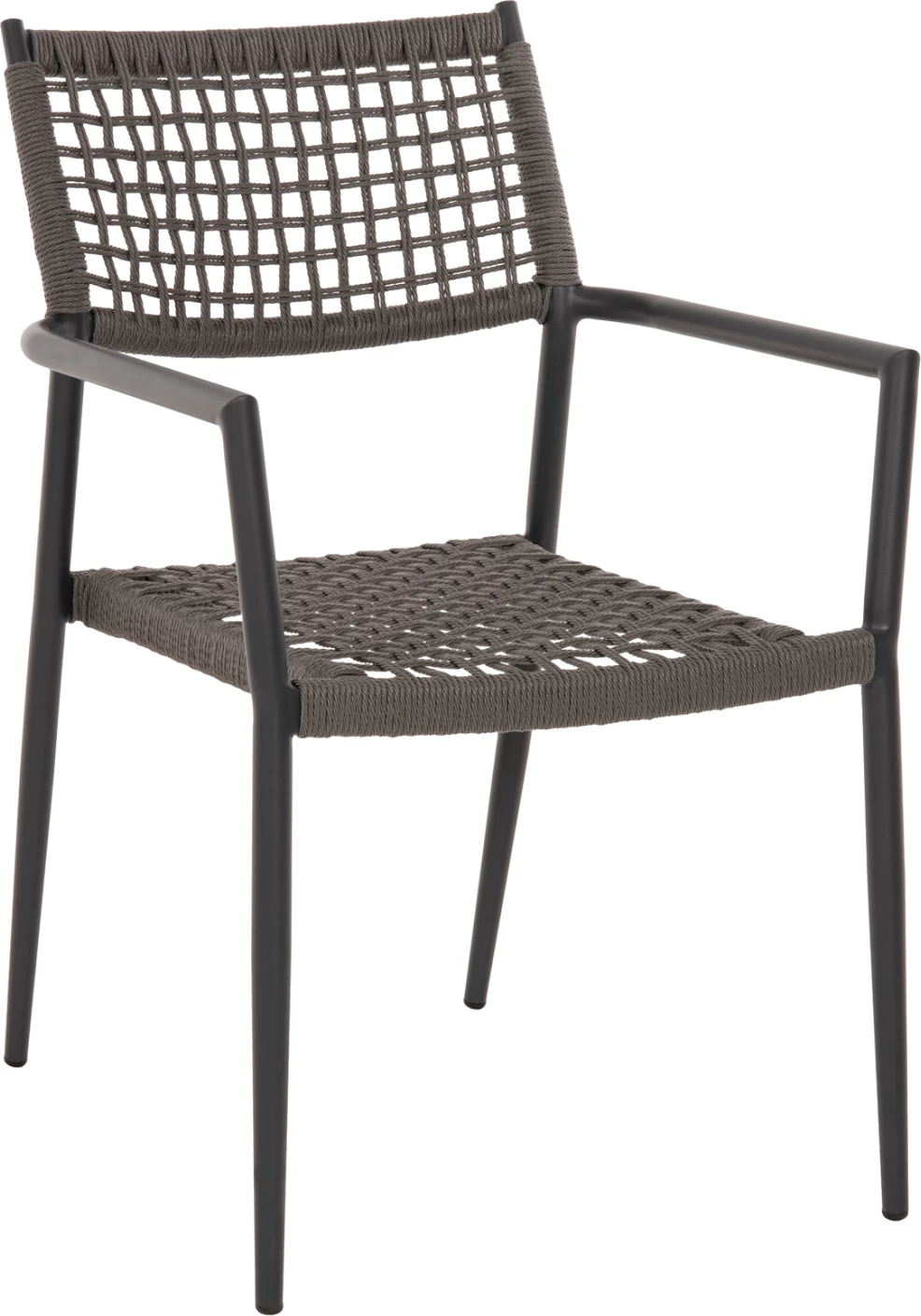 Karrige TRILAN FH6044.02 alumini në ngjyrë të zezë-sintetik rattan në natyrale 57x59x85Hcm