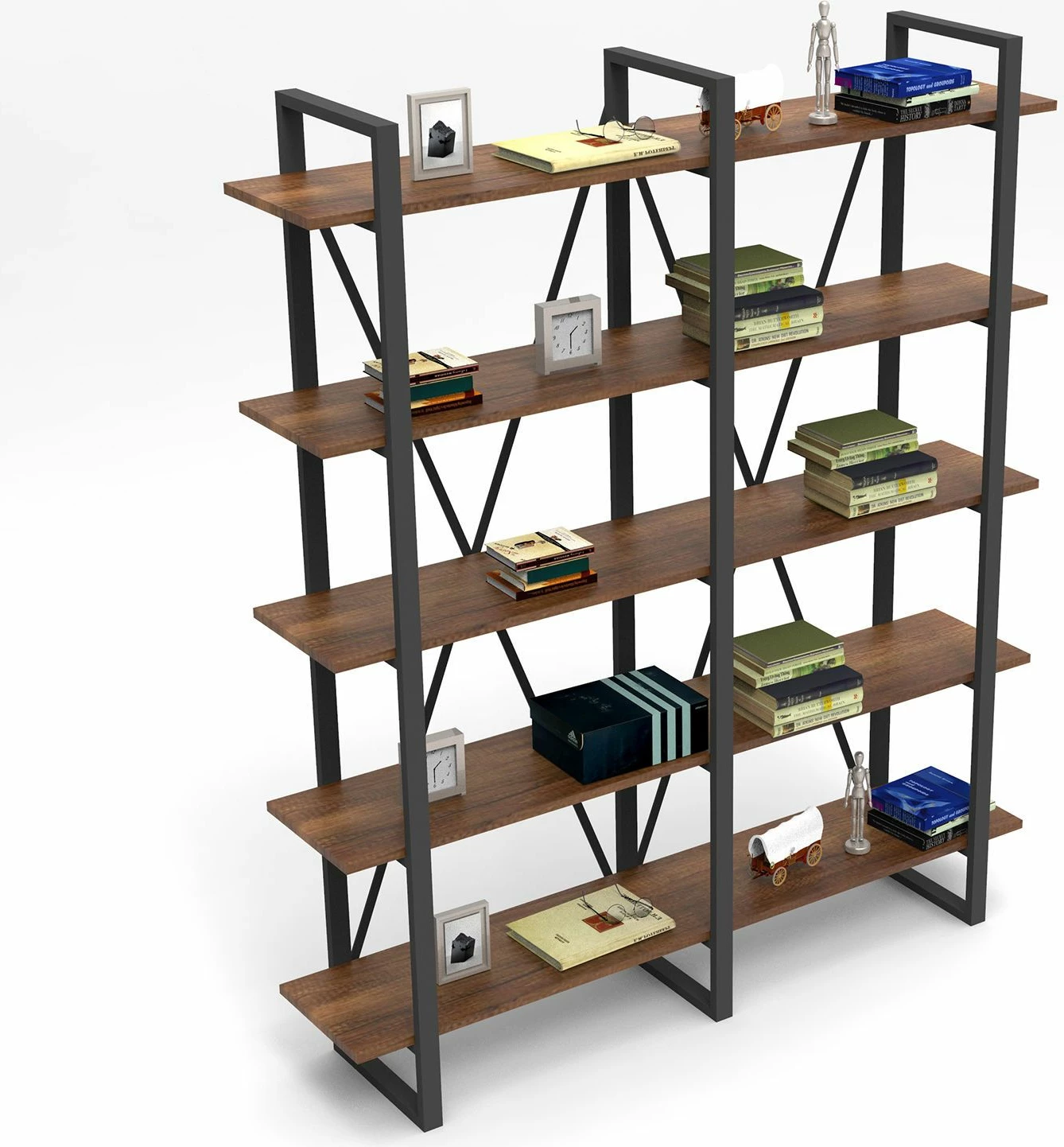 Raft librash Hanah Home, Mn05-Ba, ngjyrë arre, 154.8x180x34cm