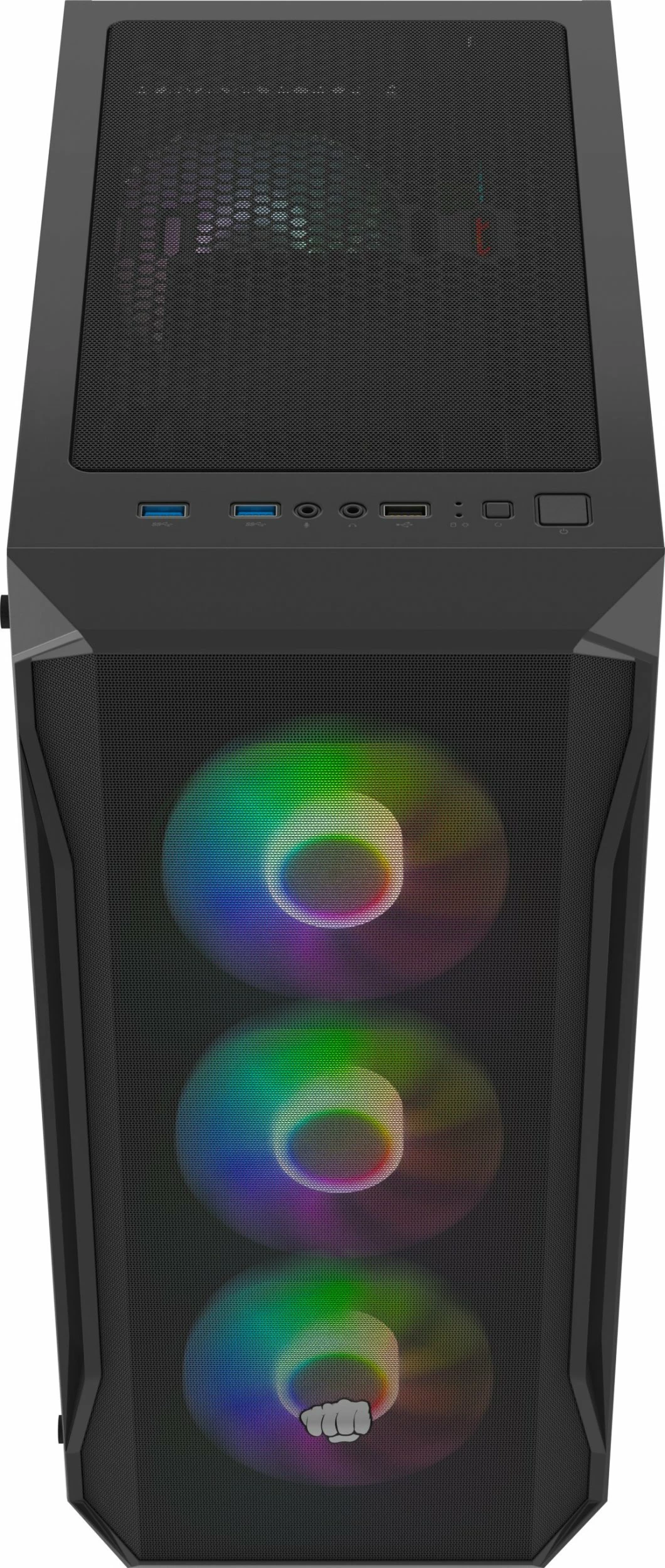 Kasë Fury Shobo SH4F RGB (NFO-2154) Midi Tower, ATX/µATX/Mini-ITX, 4x120mm RGB fan, tempered glass, e zezë