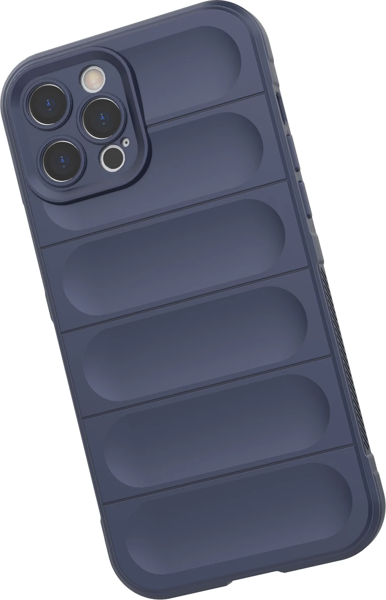 Mbështjellës Hurtel Magic Shield Case për iPhone 12 Pro Max, fleksibil, i blinduar, Kaltër e errët