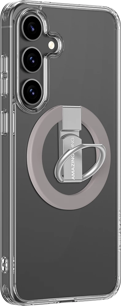 Mbështjellës AmazingThing Minimal Mag Case për Samsung Galaxy S25+, me unazë magnetike, Transparent