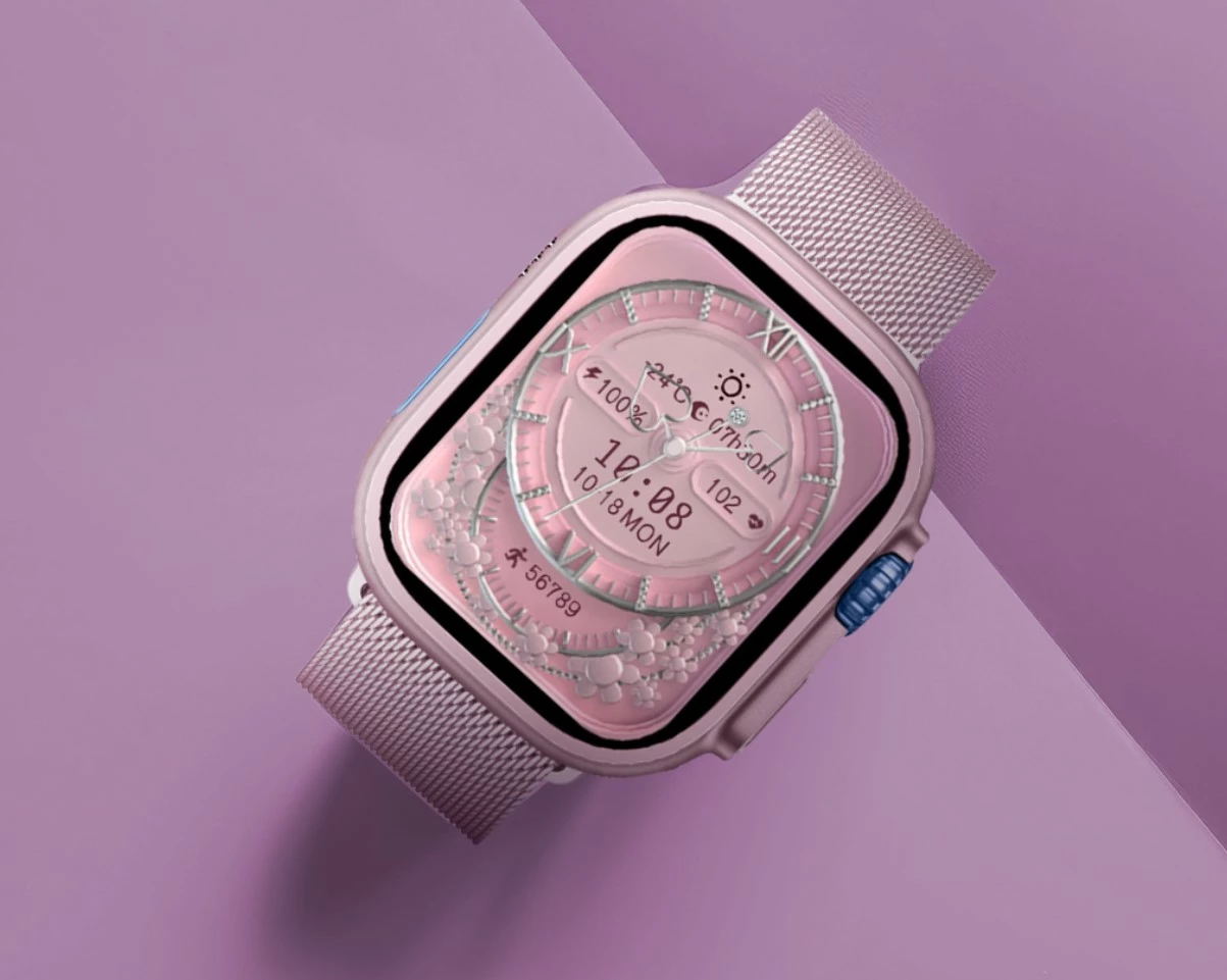 Smartwatch Moye Kronos 4 Mini 1.75\" TFT, IP67, Bluetooth 5.2, rozë, set me 7 rripa