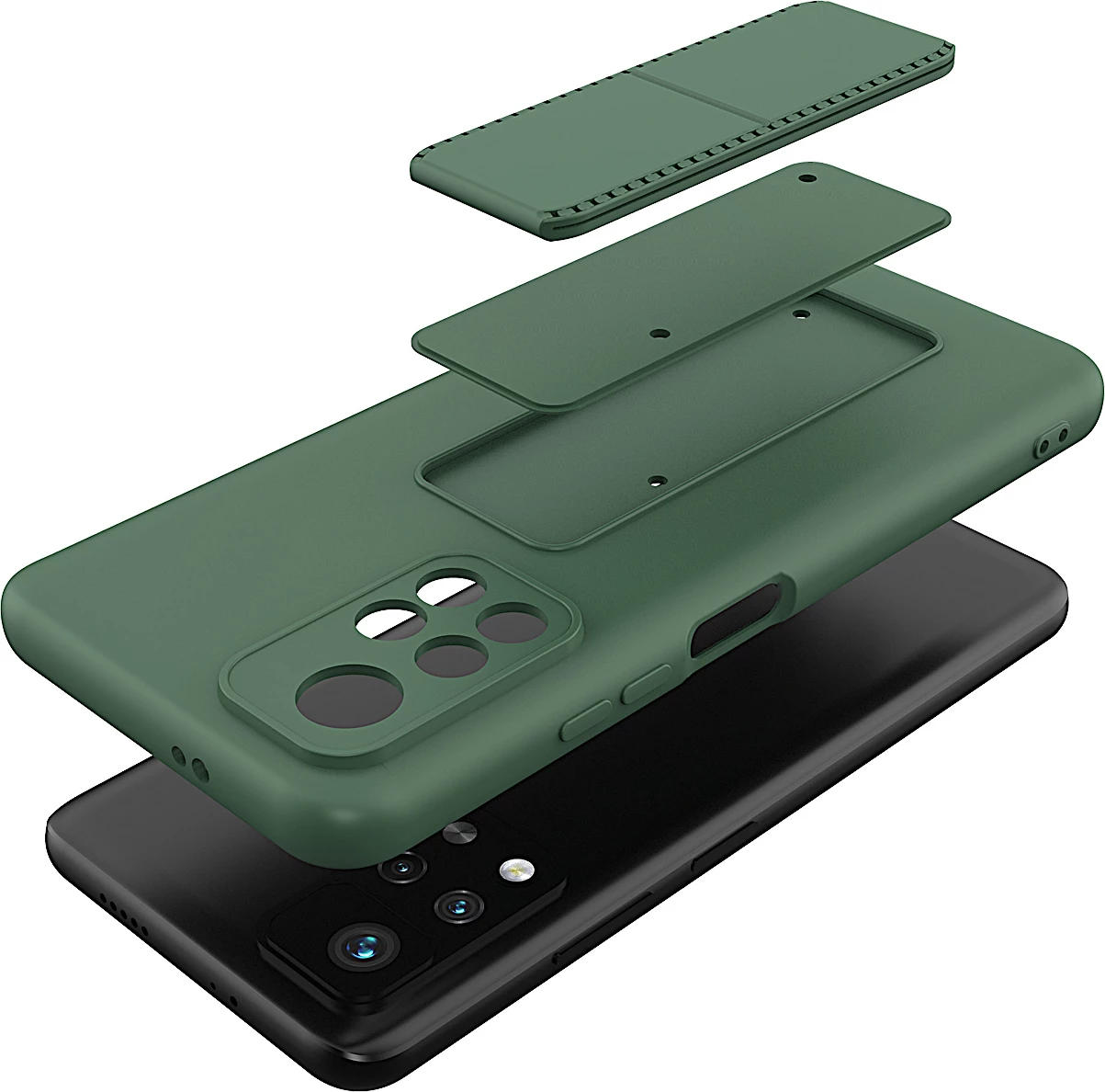 Mbështjellës Wozinsky Kickstand Case për Xiaomi Poco M4 Pro 5G, silikon, kuq