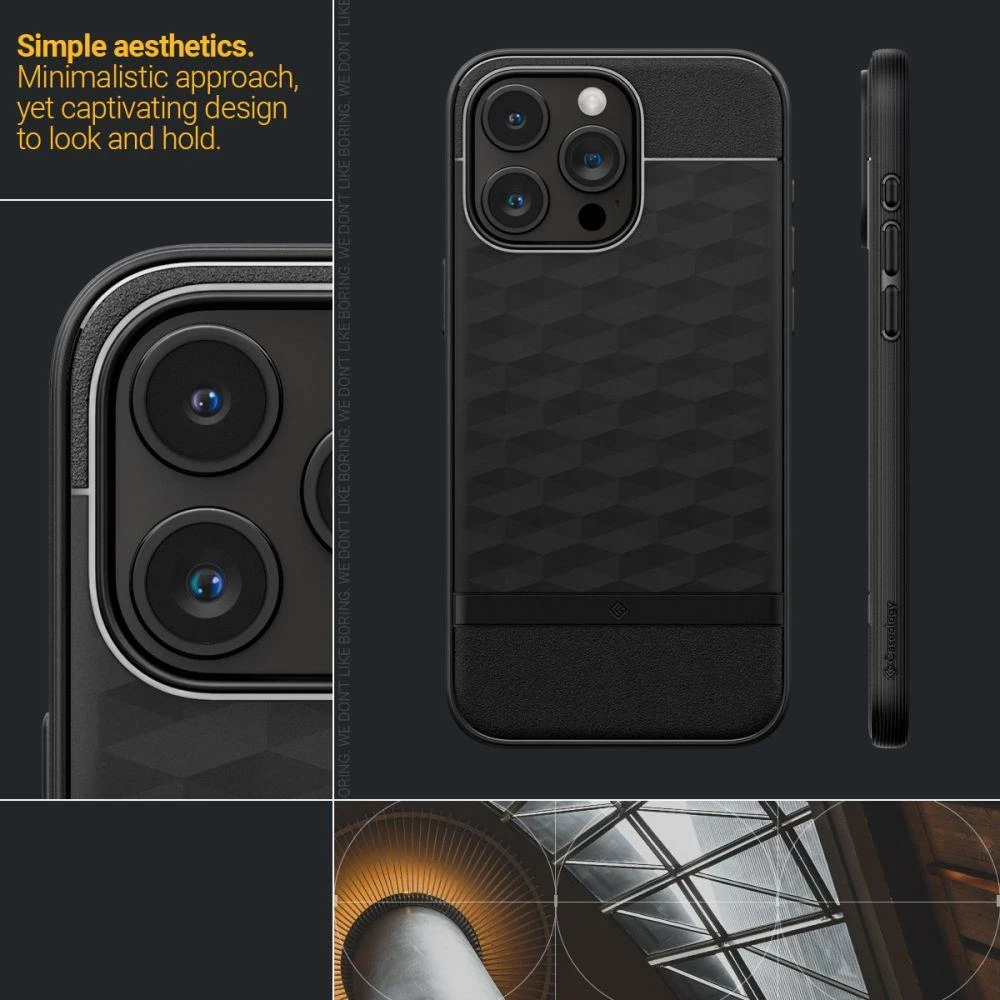 Mbështjellës Spigen Caseology Parallax Mag për iPhone 15 Pro, MagSafe, Matte Black