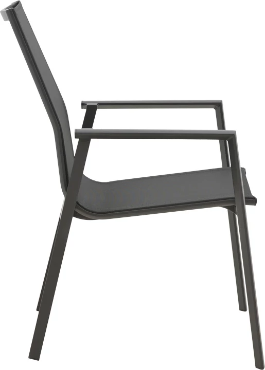 Set tavoline me karrige për terasë Pinap-Dashiell, alumin i zi, plywood i zi, 5 copë, Φ110x74cm