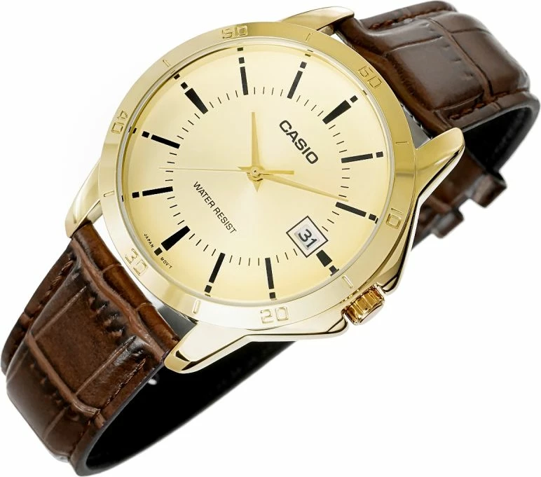 Orë dore për meshkuj Casio, ari/kafe