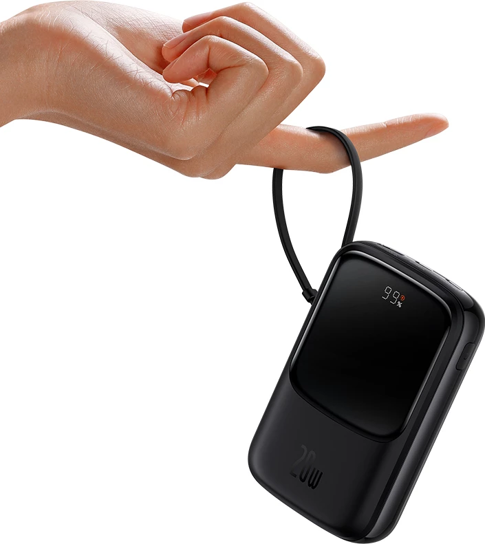 Powerbank Baseus Qpow Pro Overseas Edition 10000mAh, 20W, me kabllo USB-C, e zezë