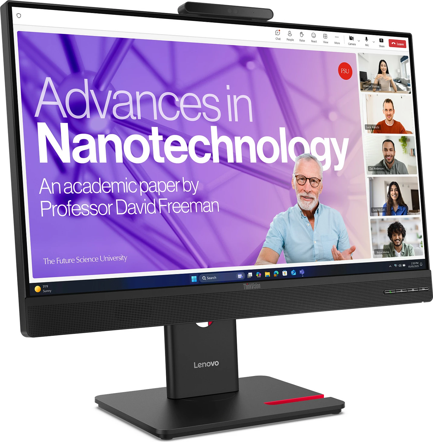 Monitor Lenovo ThinkVision T27QD-4v, 27", QHD 2560x1440, HDMI/DP/USB-C Dock, kamerë/mikrofon/altoparlantë, Eclipse Black
