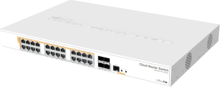 Switch MikroTik CRS328-24P-4S+RM, 24x Gigabit PoE+, 4x SFP+ 10GbE, rackmount, i bardhë