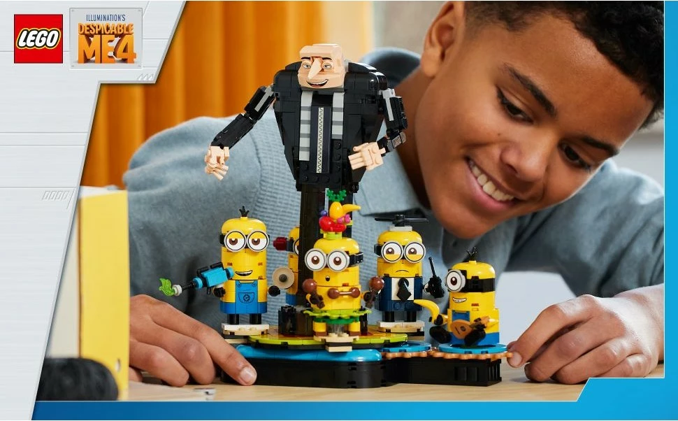 Set ndërtimi LEGO Alien Conquest Brick-Built Gru dhe Minions, 839 pjesë, 948 g