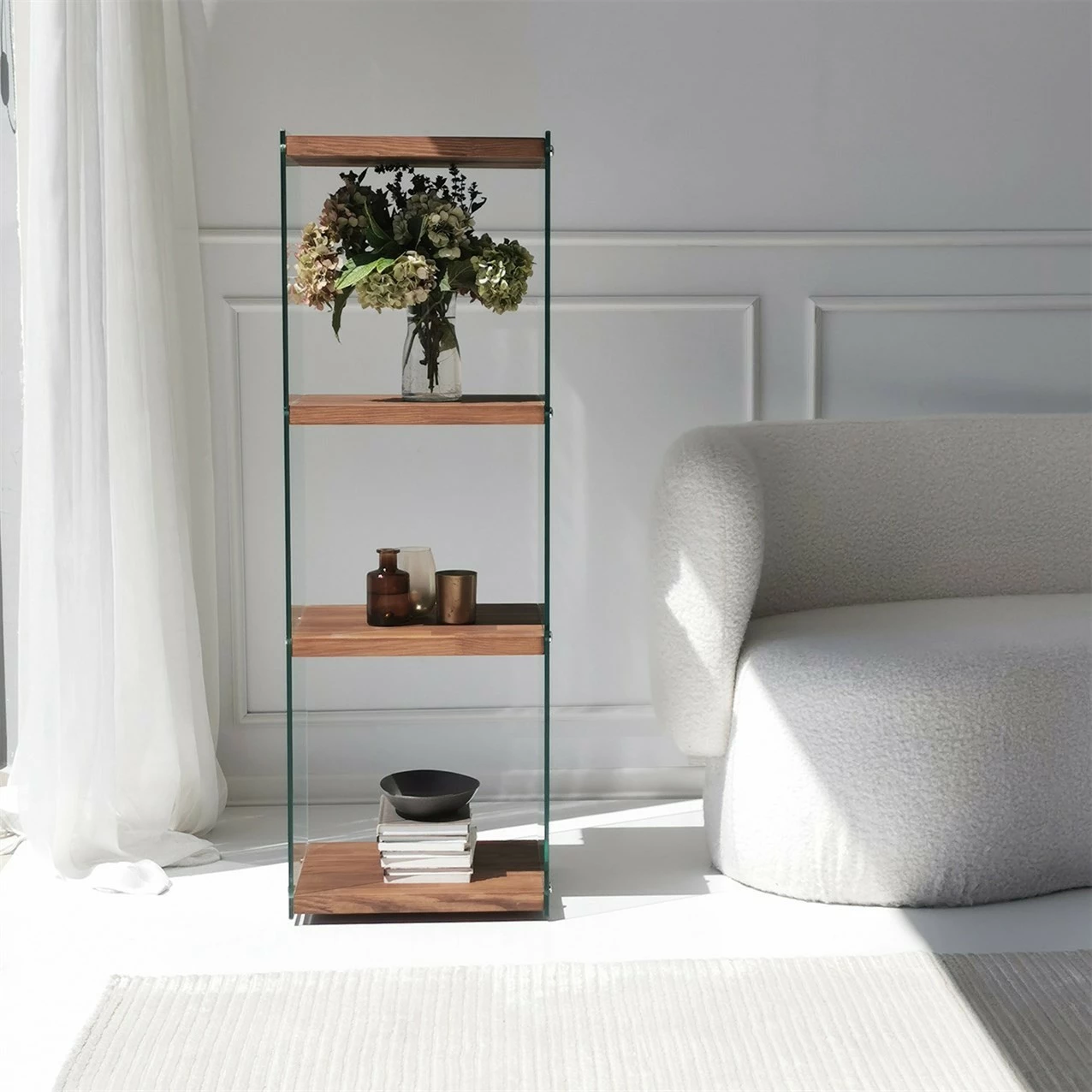 Raft librash Hanah Home, Aqua 3, ngjyrë natyrale