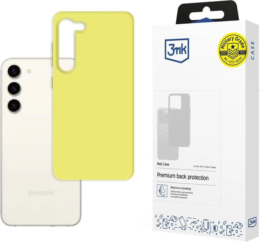 Mbështjellës 3mk Matt Case për Samsung Galaxy S23 Plus, TPU, e verdhë (lime)