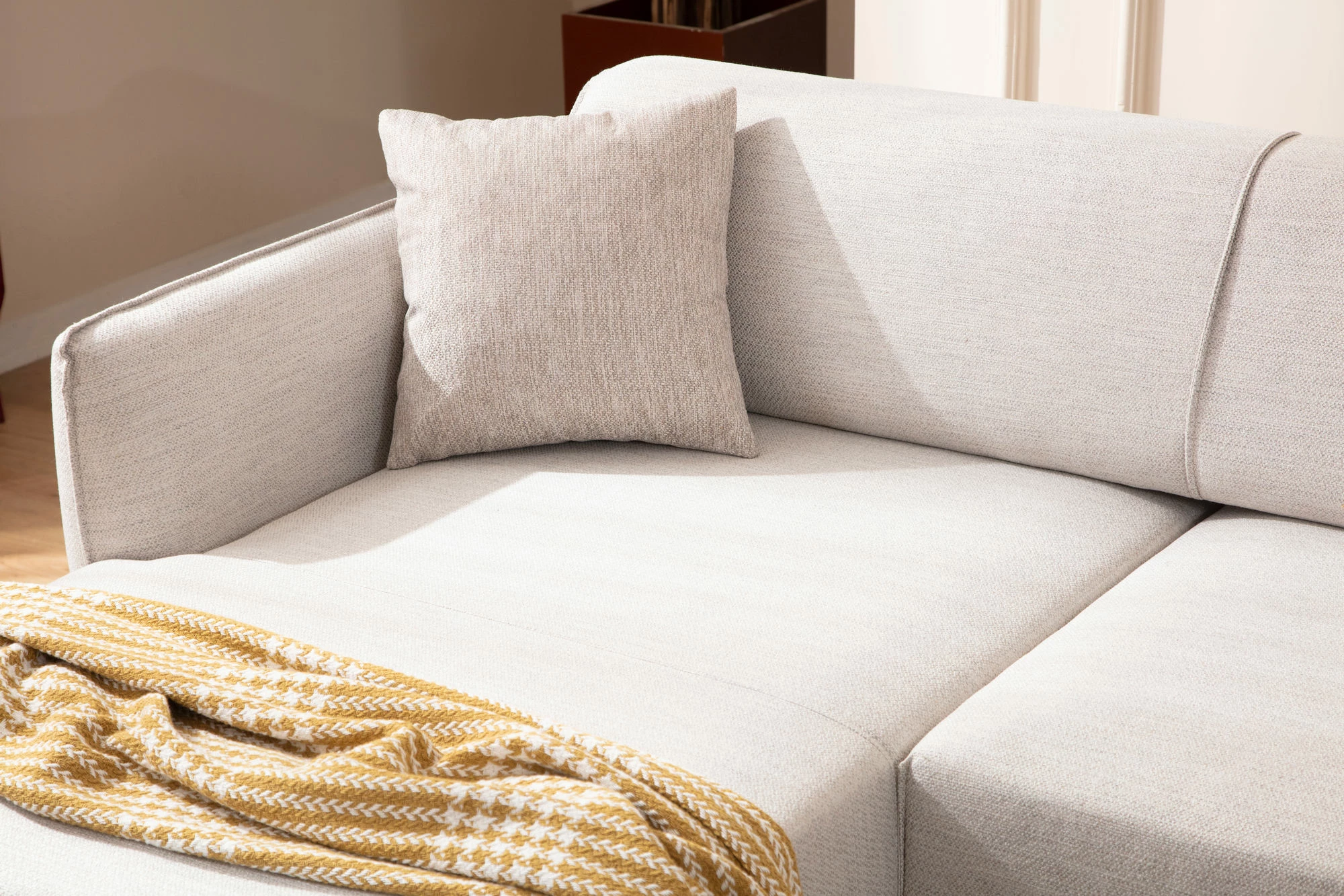 Kënd-sofë Atelier del Sofa, Belissimo, kënd i majtë, ngjyrë e bardhë e çelët