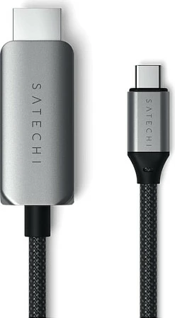 Kabllo Satechi USB-C në HDMI 2.1, 8K, 1.96m, e zezë/argjendtë
