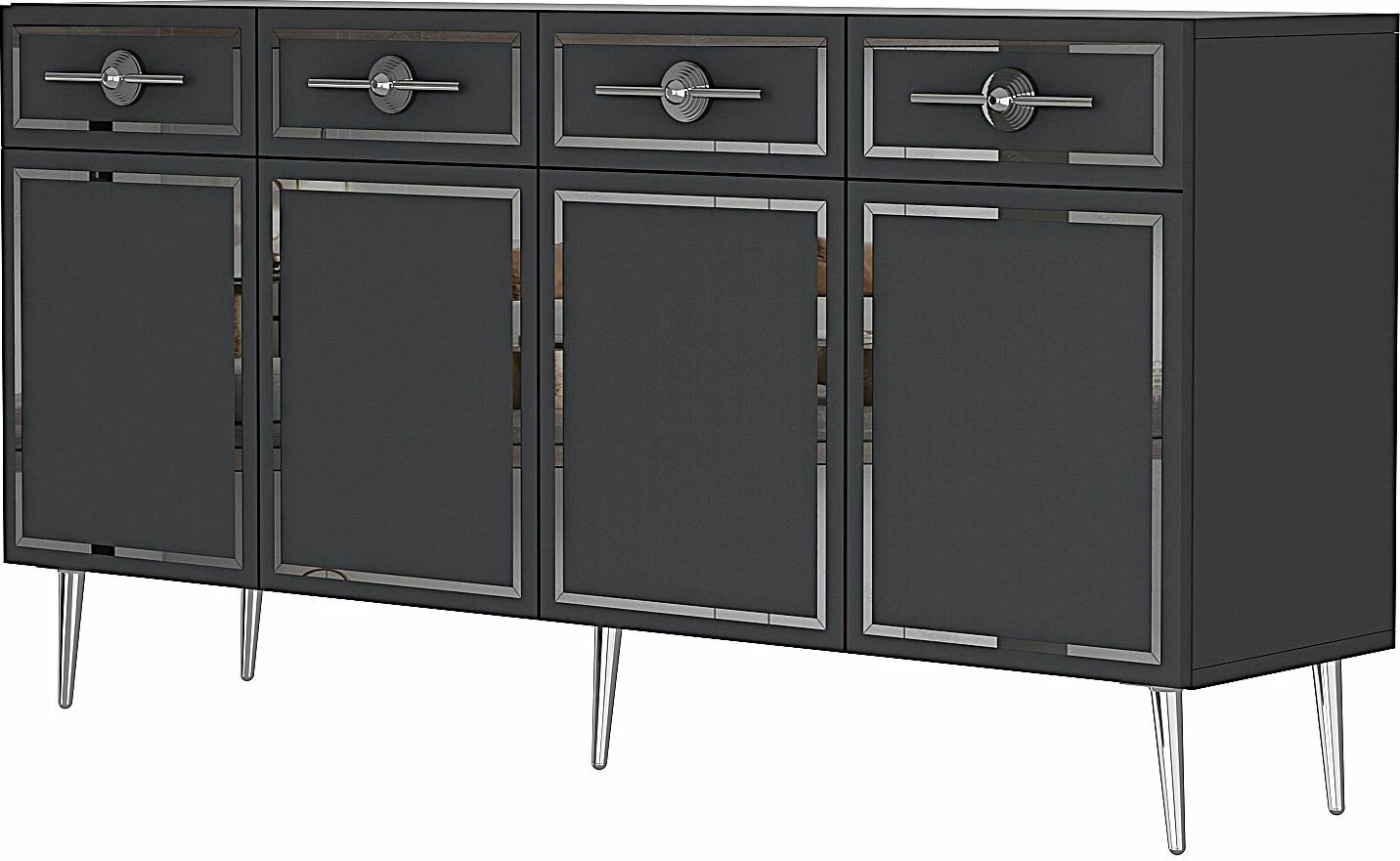 Konsol Skye Decor, Belly KB150, antracit, argjend