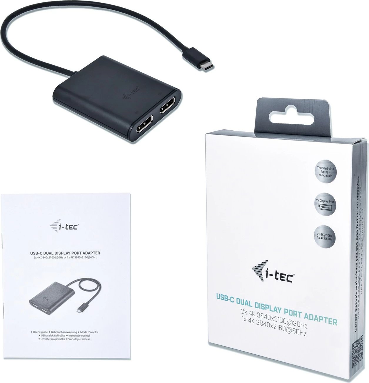 Adapter USB-C I-Tec Dual DisplayPort 4K, i zi
