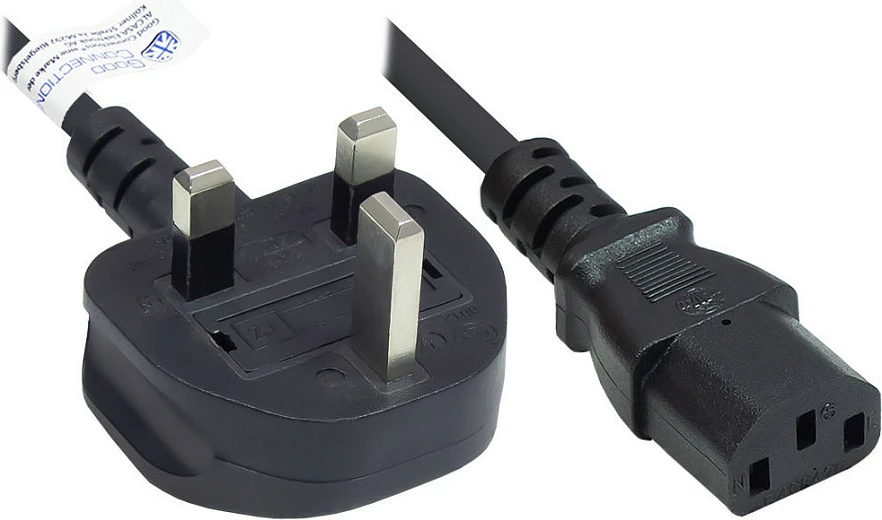 Kabllo rryme GoodConnections Alcasa P7030-S030, Type G në IEC C13, 3 m, 10A, e zezë