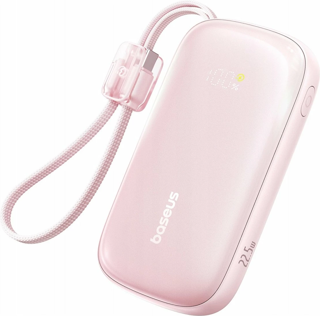 Powerbank Baseus EnerFill FC21 Qpow 3 Ultra 20000mAh 22.5W me display, rozë, me kabllo të ndashme