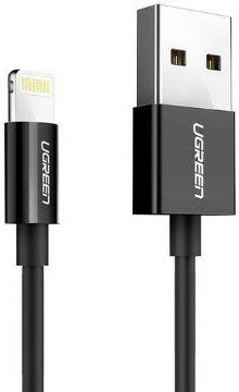 Kabëll Ugreen 80822 US155, USB A në Lightning, 1m, zi