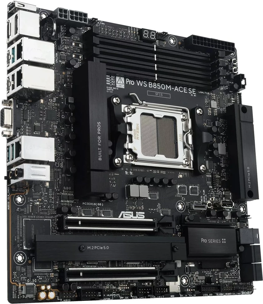 Pllakë amë ASUS PRO WS B850M-ACE SE, Socket AM5, ATX, 256 GB RAM, 10Gb Ethernet, E zezë