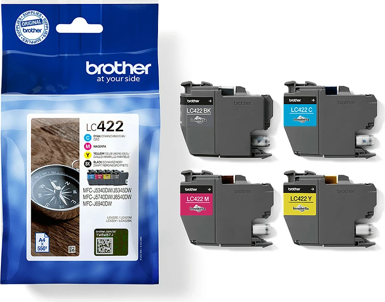 Kartrixha boje Brother LC422VAL, multipack 4 copë (BK/C/M/Y), 550 faqe
