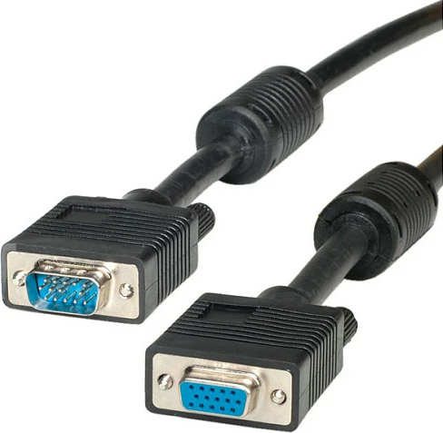 Kabllo VGA ROLINE HQ, HD15 M në HD15 F, 6m, e zezë