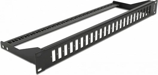 Panel patch fibër optike DeLOCK 19" 1U, për 24x SC Duplex / LC Quad, i zi