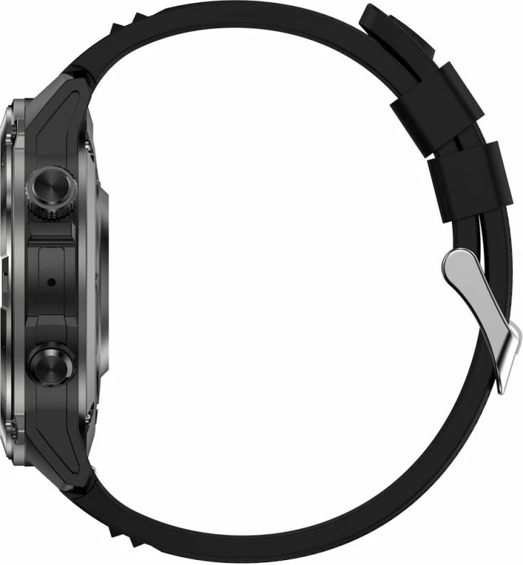 Smartwatch Gravity GT46-1, i zi, set me rrip silikoni dhe byzylyk çeliku