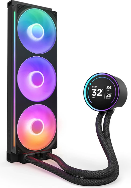 Ftohës uji AIO NZXT Kraken Elite V2 360 RGB RL-KR36E-B2, me LCD Display, i zi