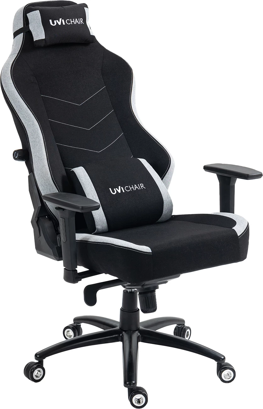 Karrige gaming UVI Alpha UVIB002, mbulesë mikrofibër, shpinore 180°, mbështetje mesi e rregullueshme, gri