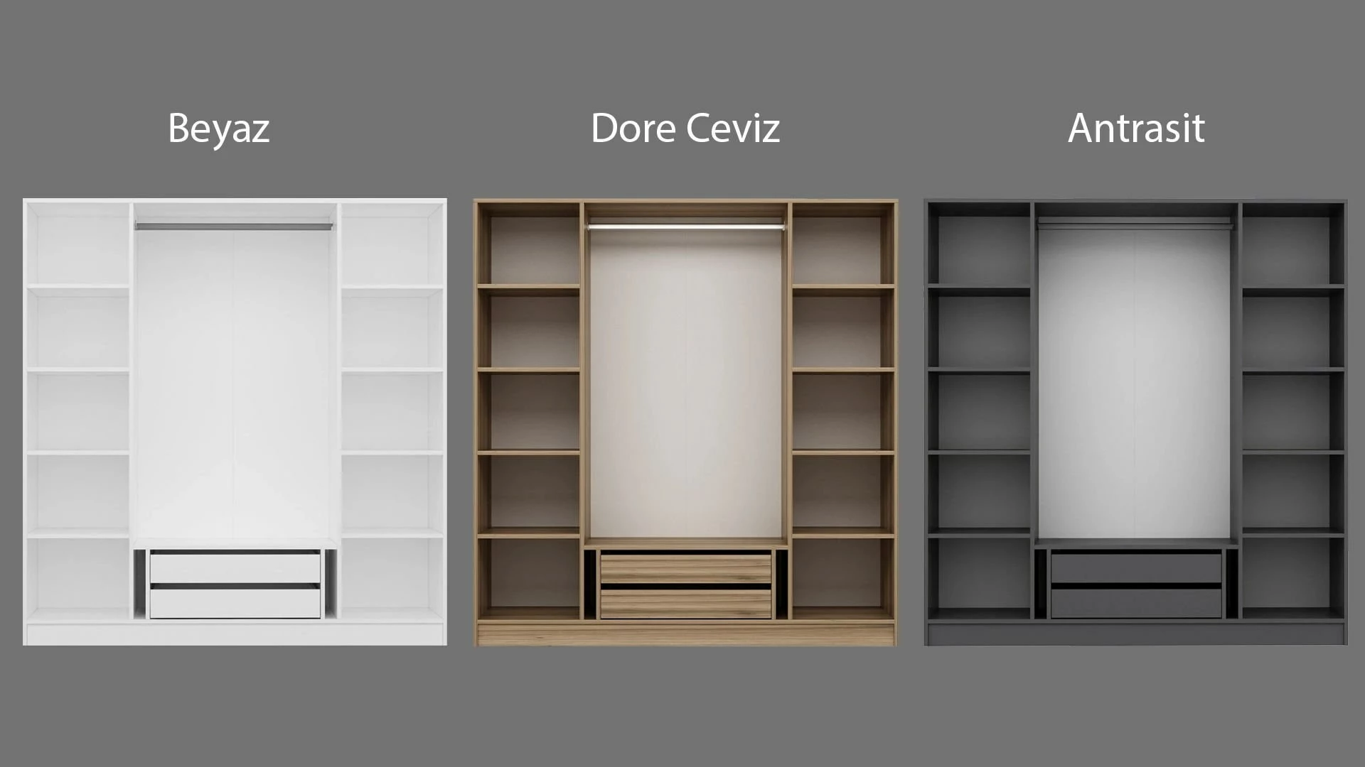 Dollap Skye Decor, ngjyrë lis dhe arre, 2298