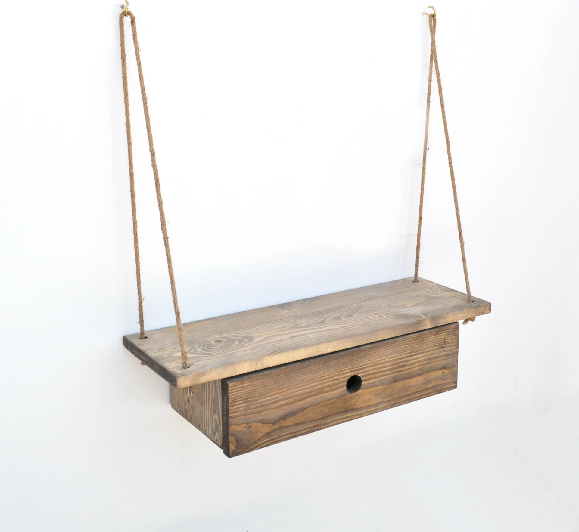 Raft muri prej druri, ngjyrë arre, Hanah Home, Gar010