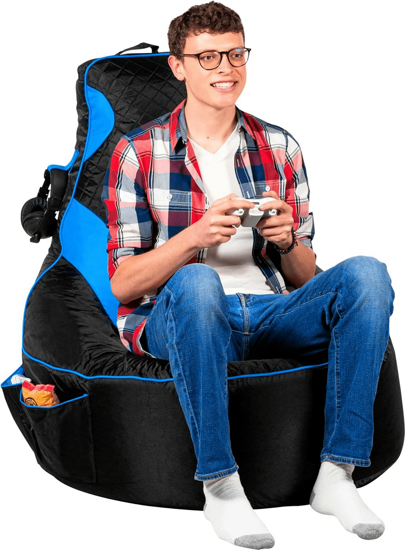 Qese ulëse për kopsht, Gamer, ngjyrë kaltër e zezë
