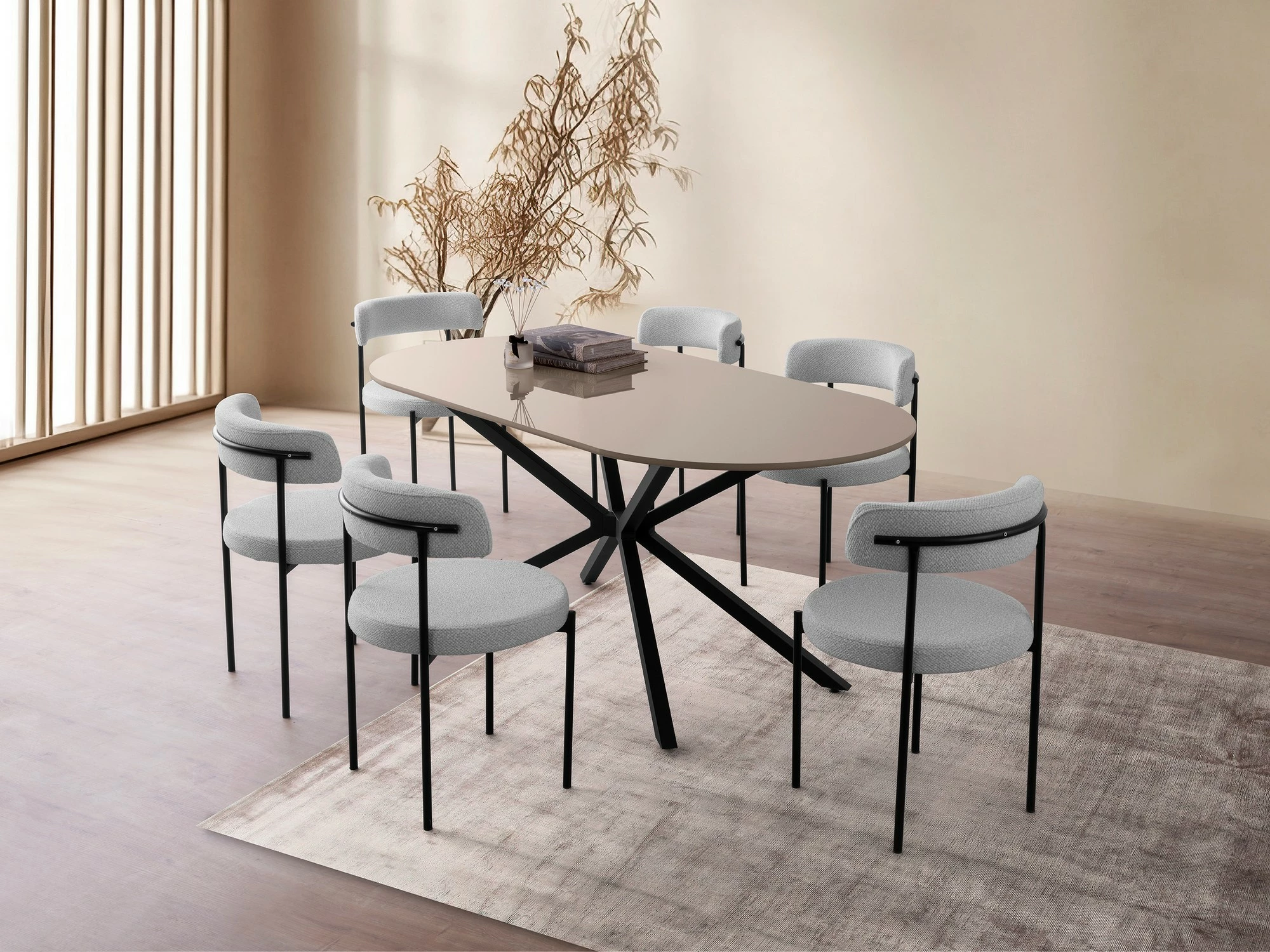 Tavolinë ngrënieje Hanah Home, Aura - 3011, ngjyrë mocha e çelët